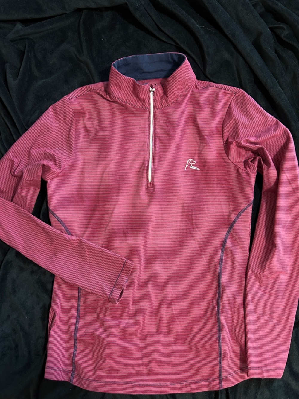 Rhoback Striped Rose and Navy Performance Top